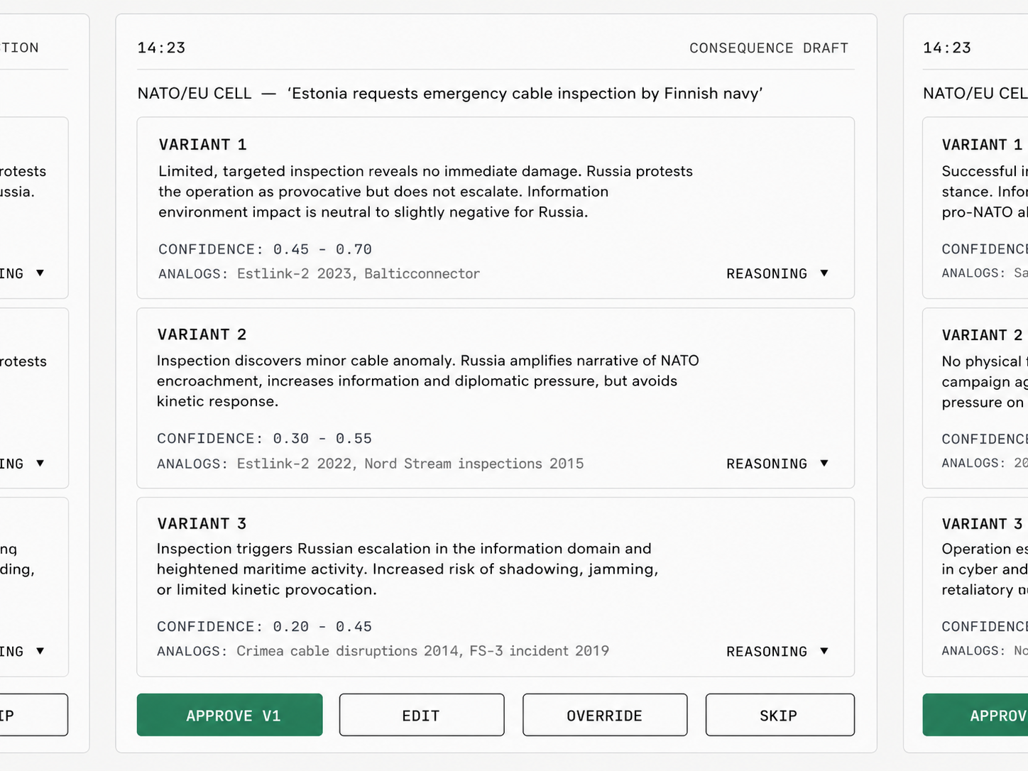 A proposal staged for review: accept, modify, or reject.